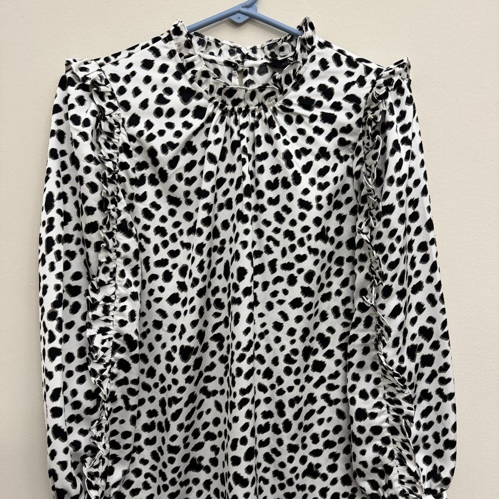 J Crew blouse - Black & White Leopard Print - Size XS